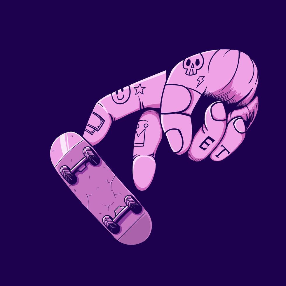 Hand Skateboard Illustration vector