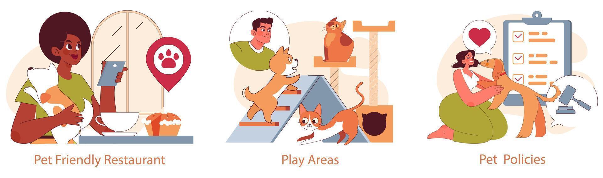 Pet Friendly Space. Flat Illustration vector