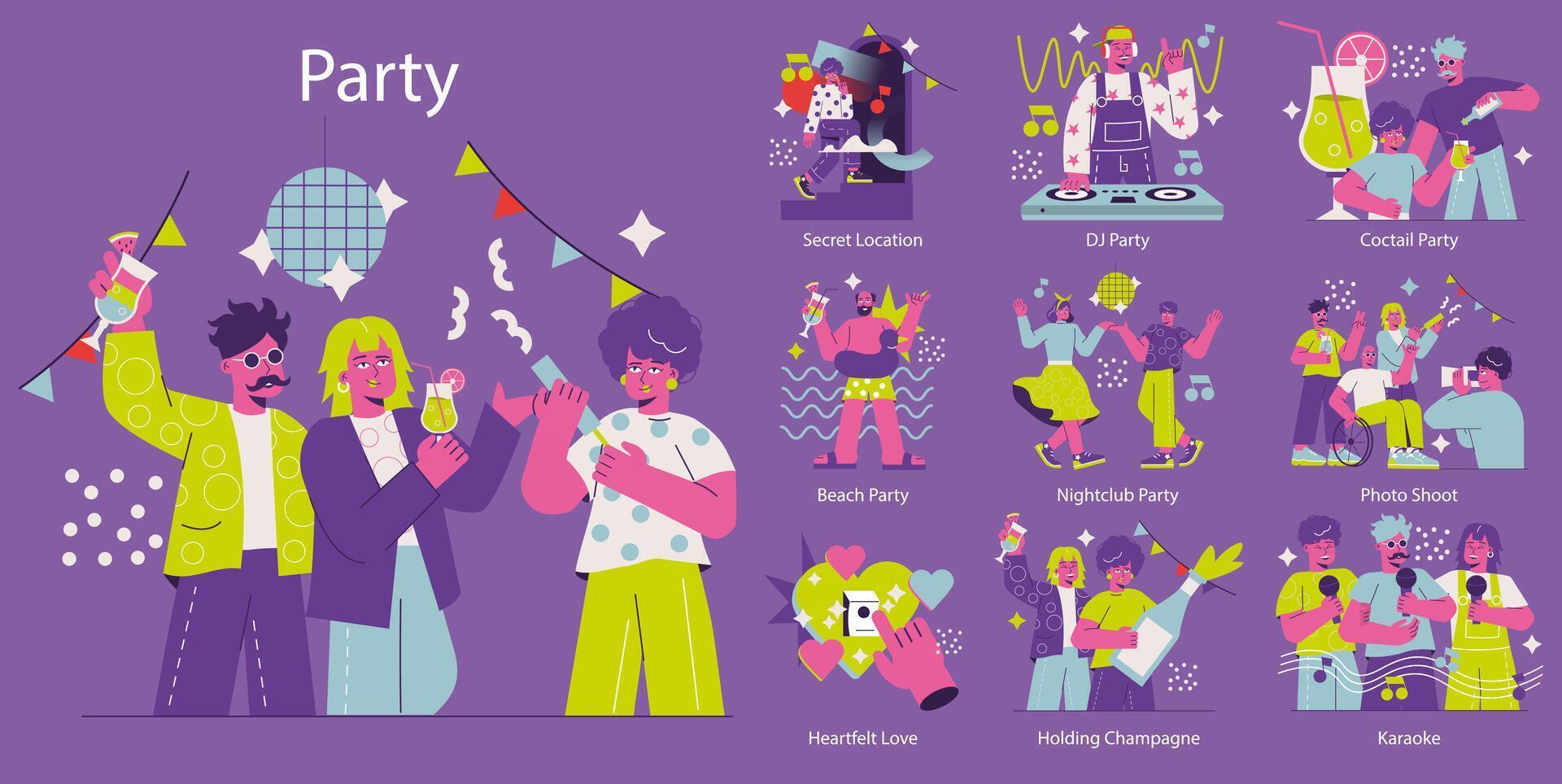 Party. Flat Illustration vector