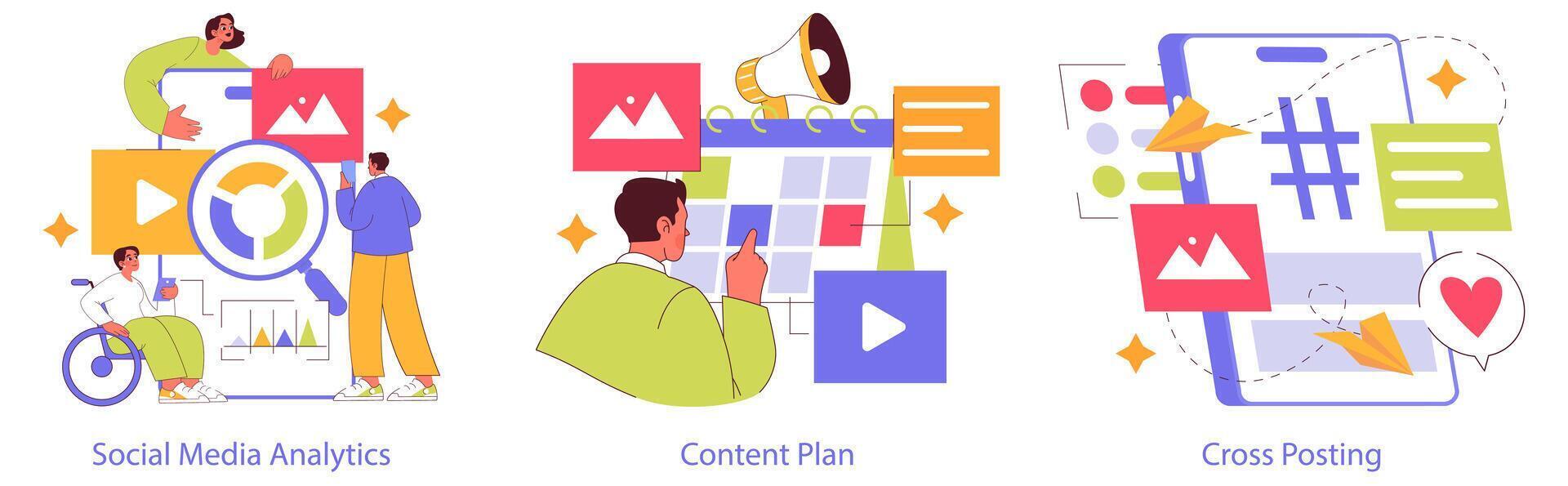 Digital Strategy. Flat Illustration vector