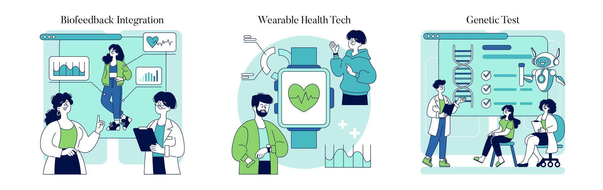 Biohacking. Flat Illustration vector