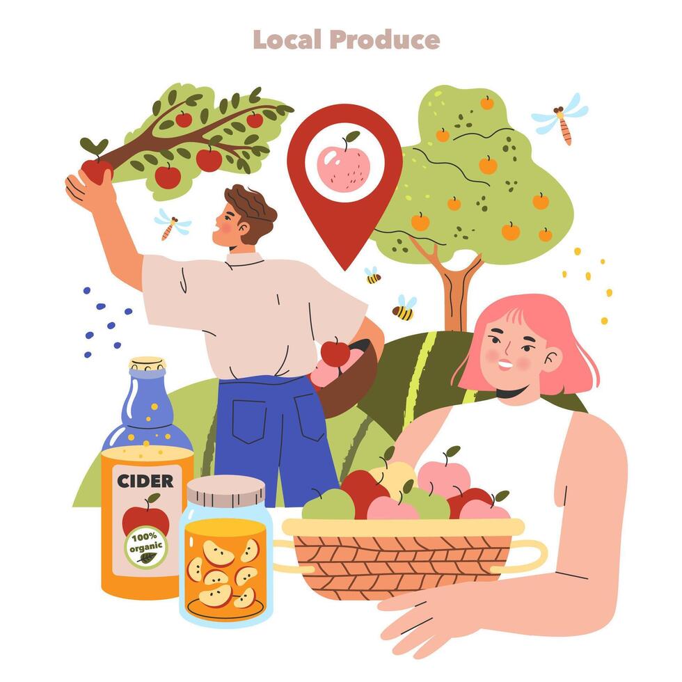 Farm Life. Flat Illustration vector