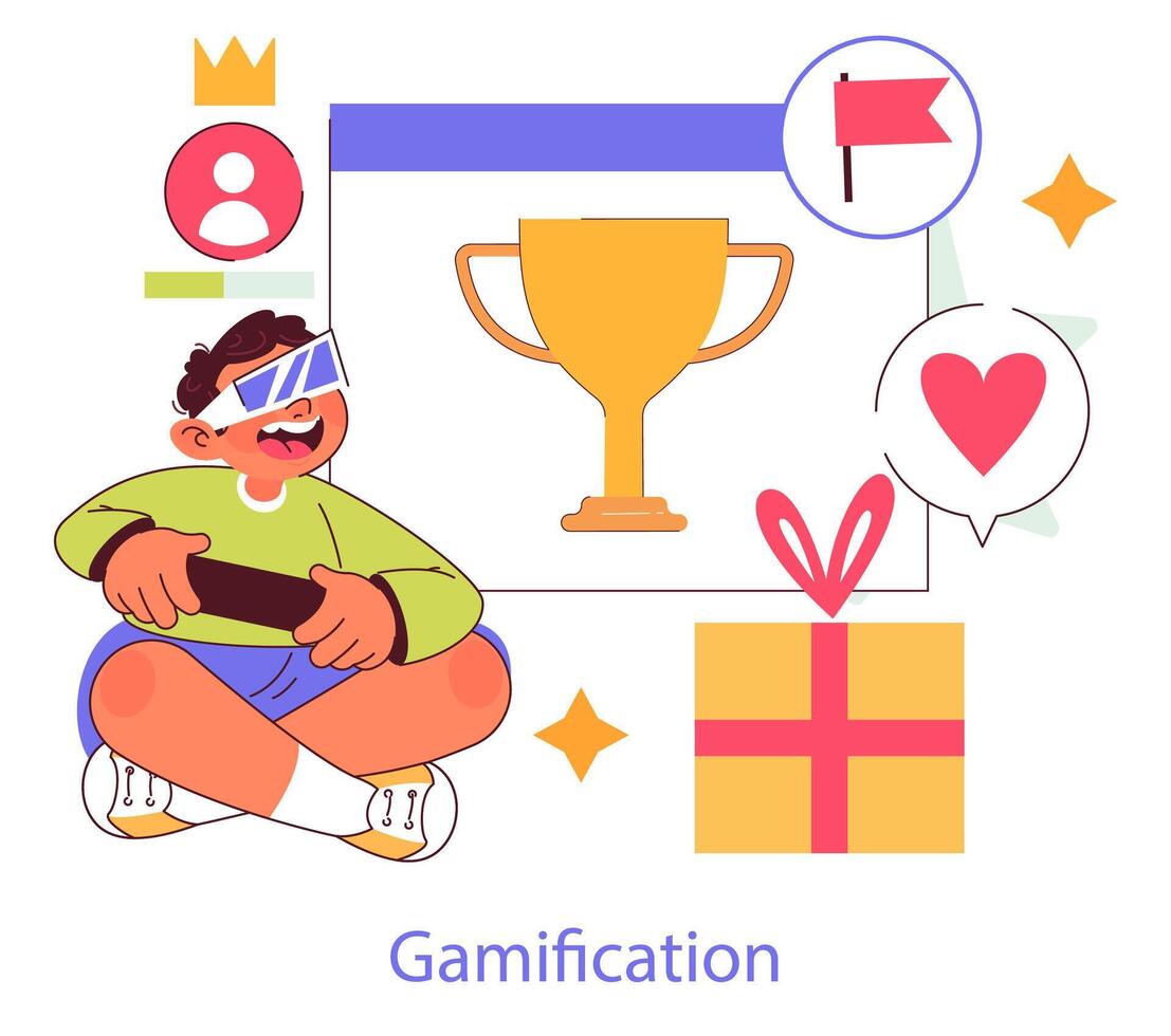 Interactive Engagement. Flat Illustration vector