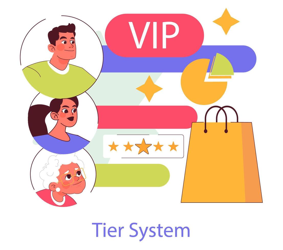 Loyalty Program And Reward. Flat Illustration vector