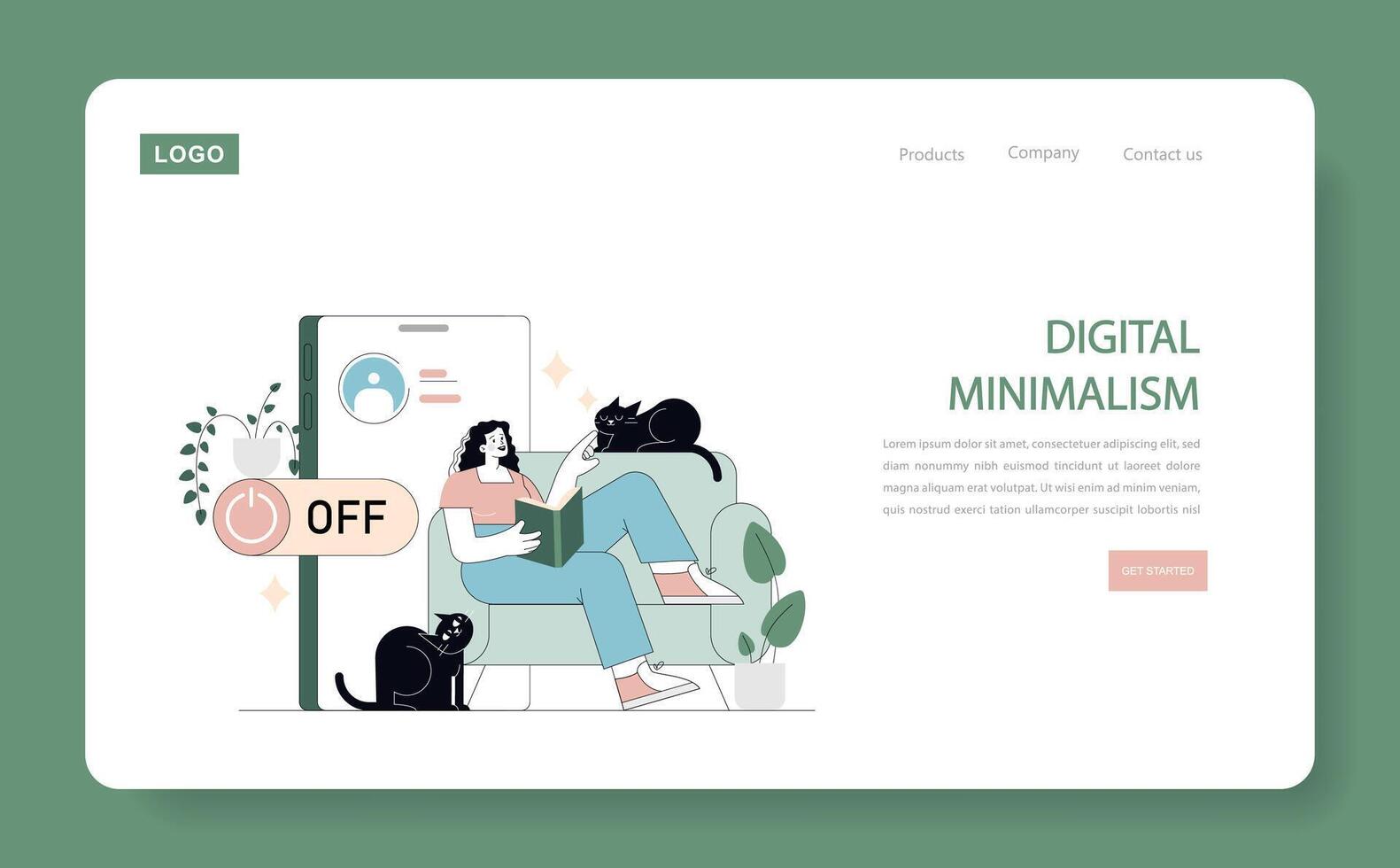 Digital Detox. Flat Illustration vector