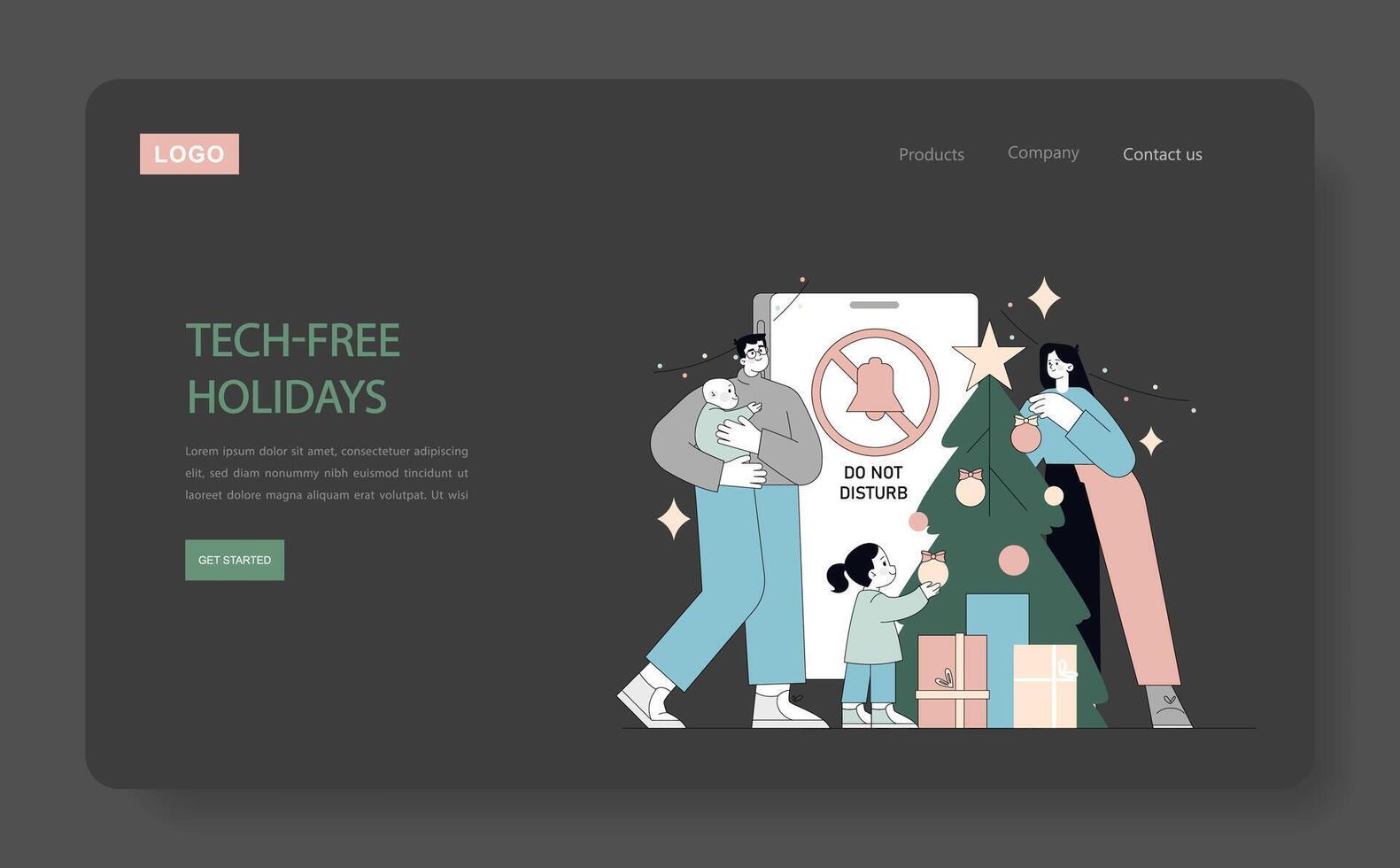 Digital Detox. Flat Illustration vector