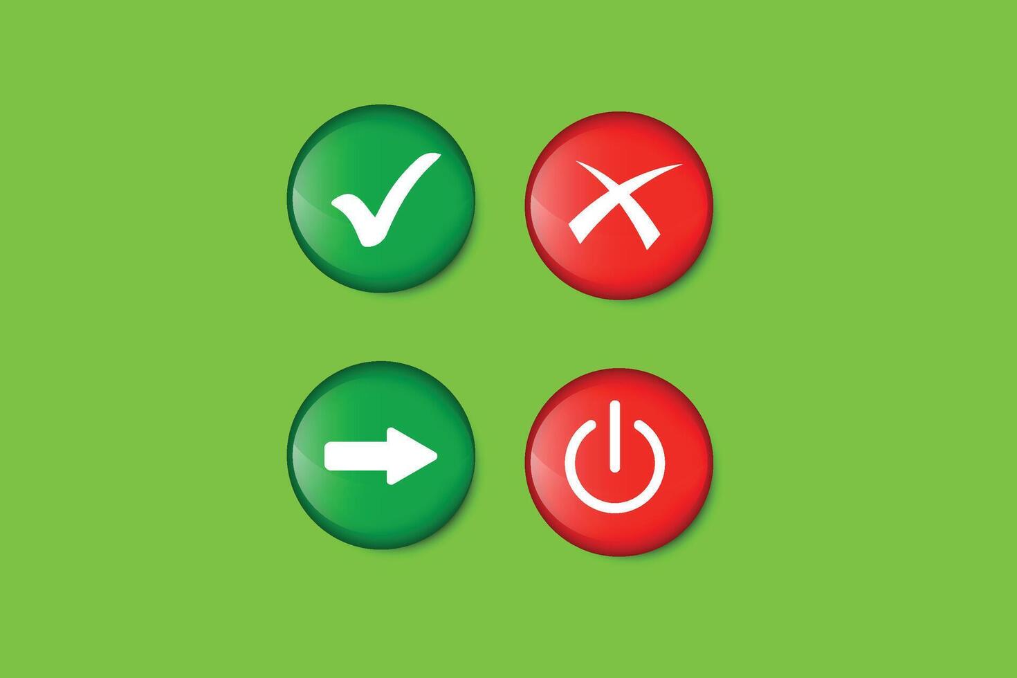 Check mark cross Arrows and off buttons style symbols design vector