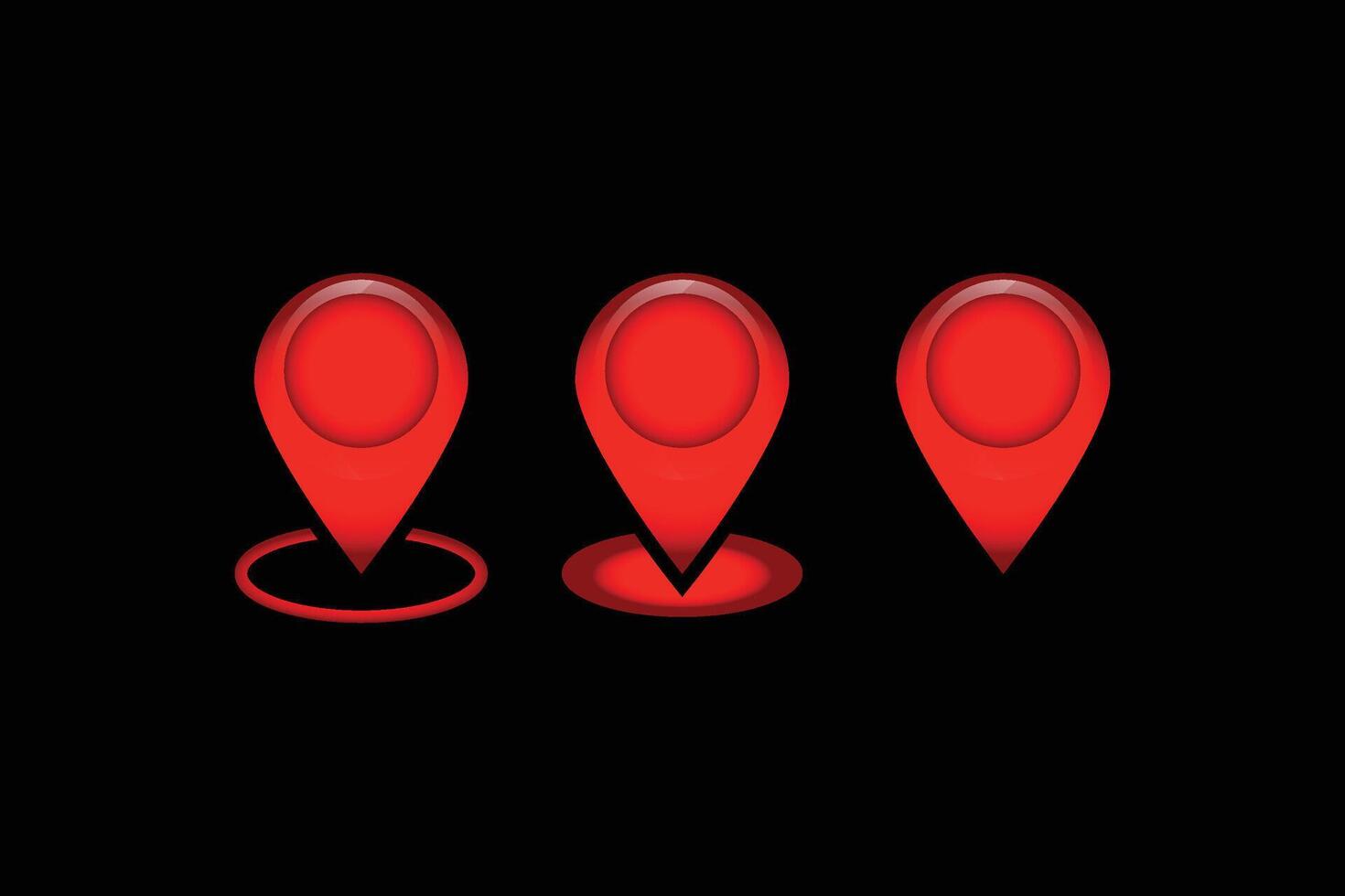Red Location Pin Icon in realistic style vector