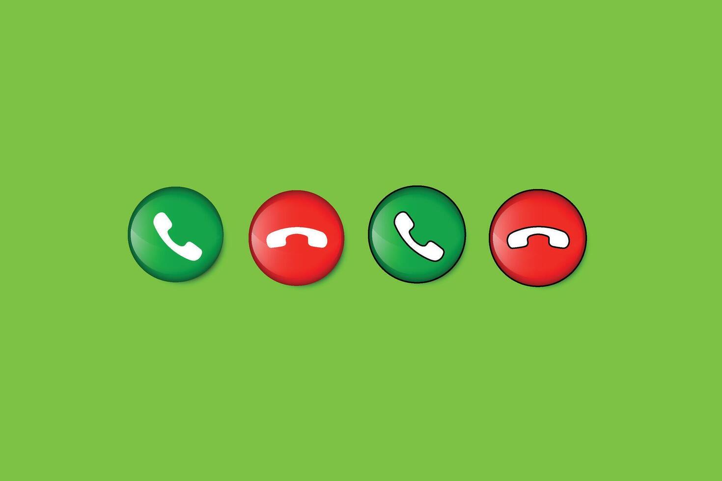Realistic Phone Call Accept And Decline icon set design vector