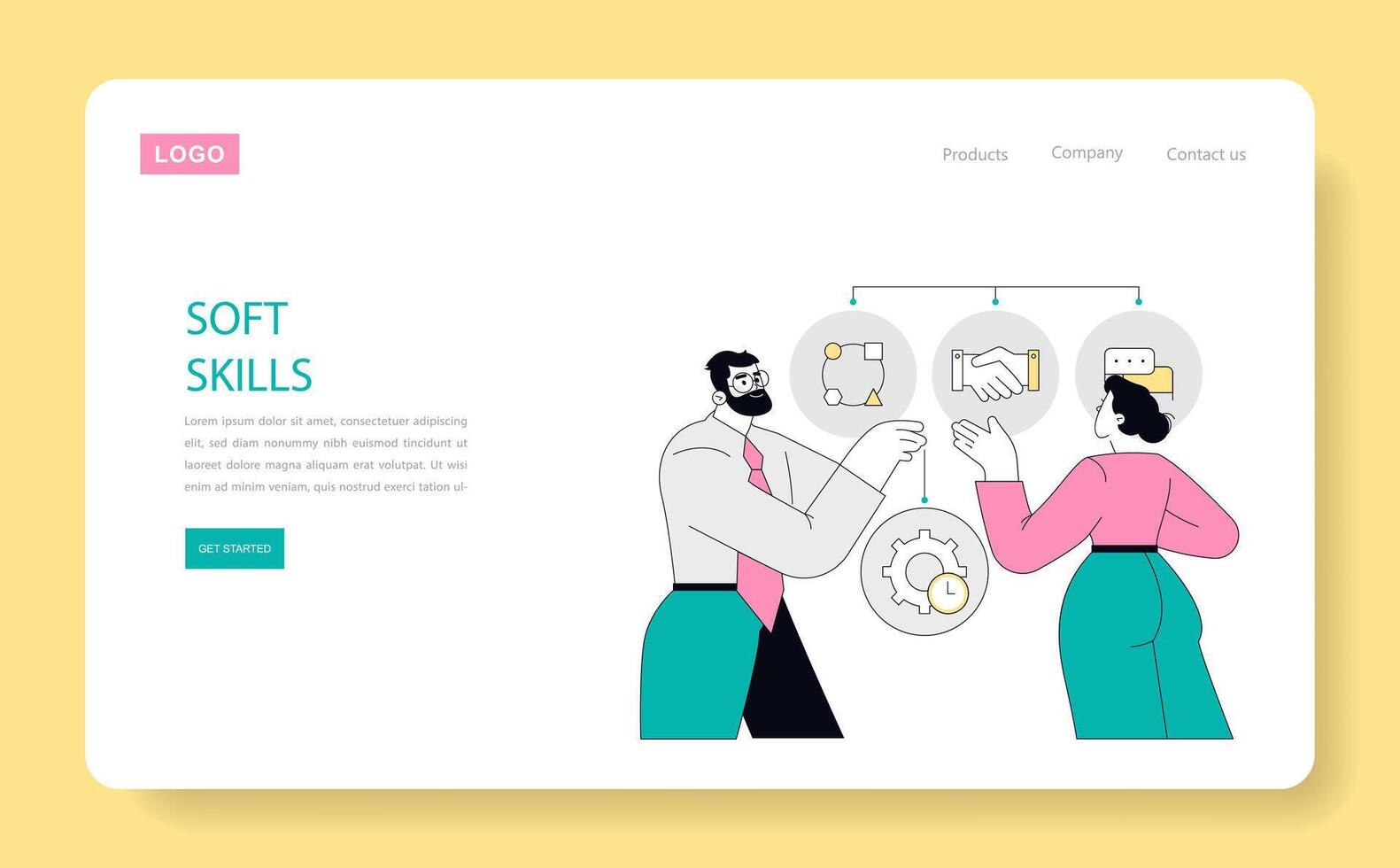 Soft Skills Flat illustration. vector