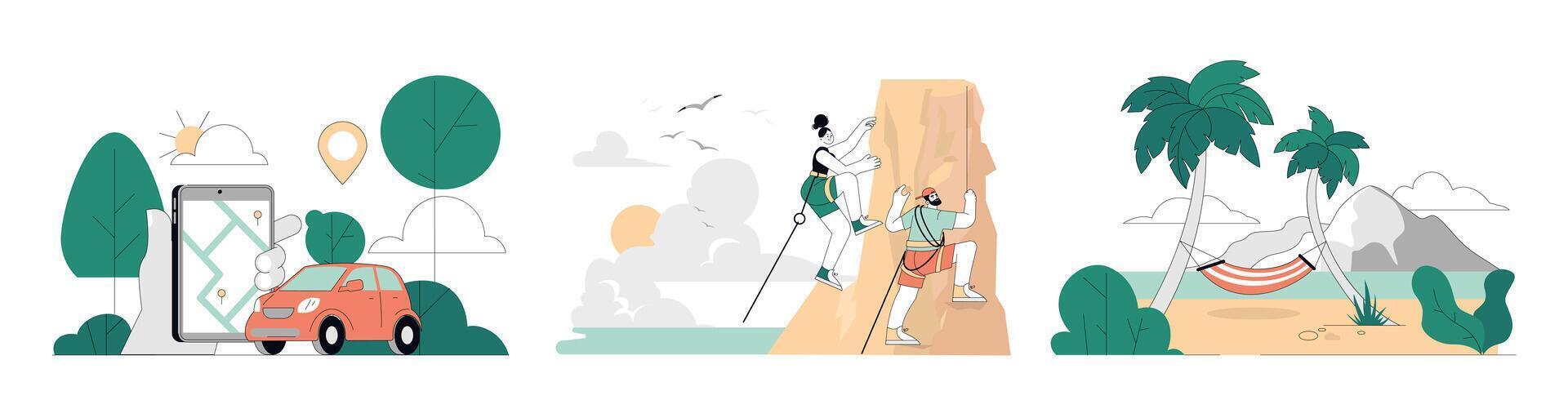 Summer Activities. Flat Illustration vector