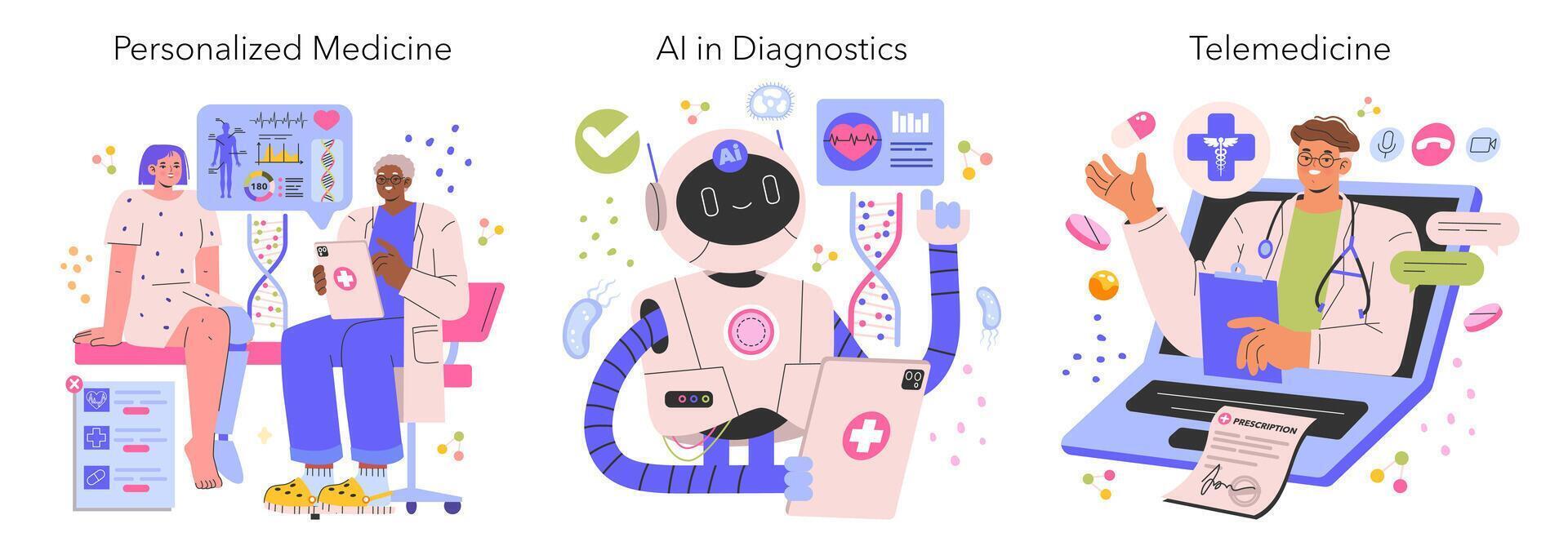 Future Medicine. Flat Illustration vector
