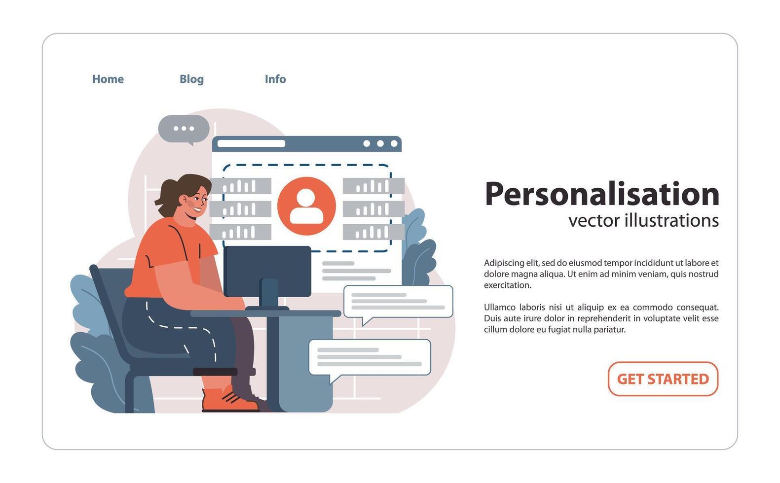 Personalisation in digital platform concept. Flat illustration vector