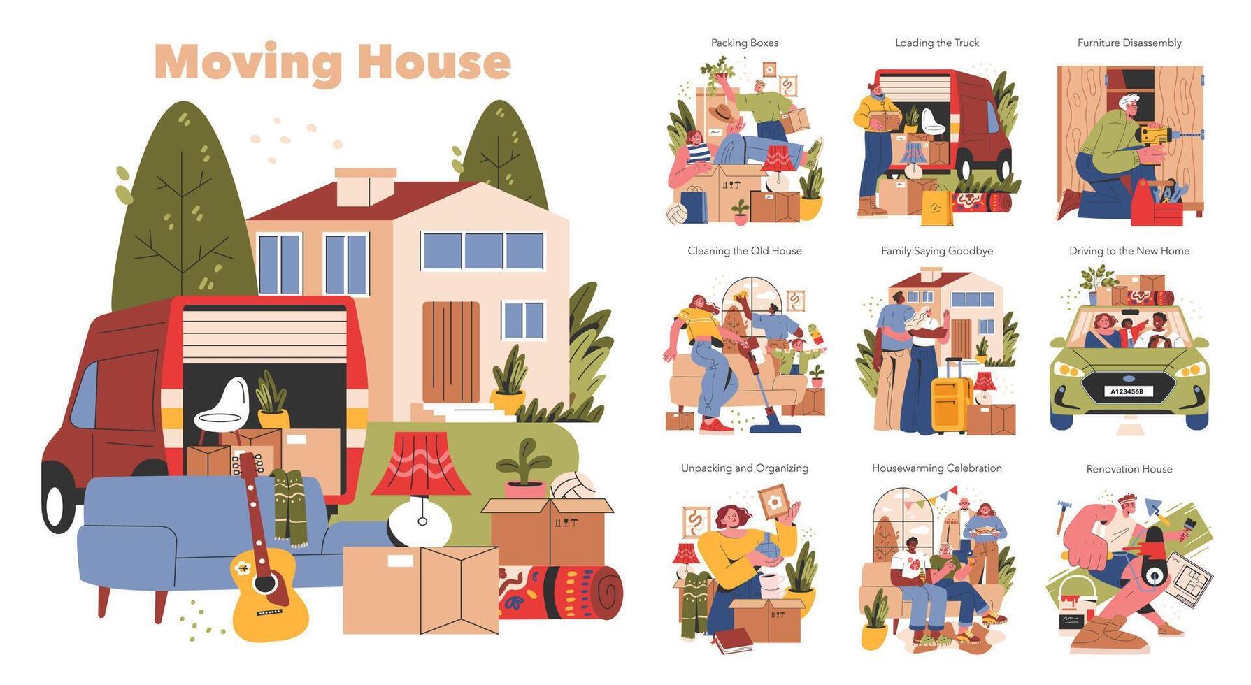 Moving House. Flat Illustration vector