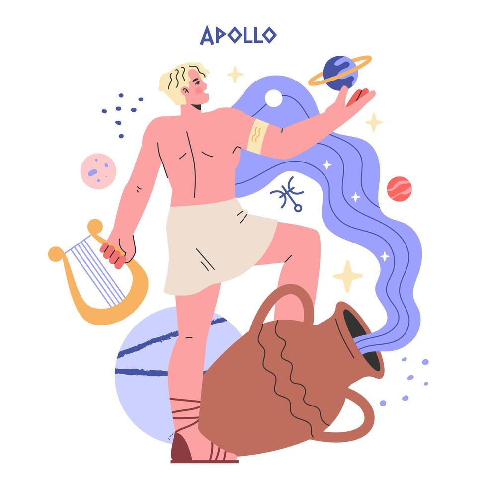 Ancient Greek Gods. Flat Illustration vector
