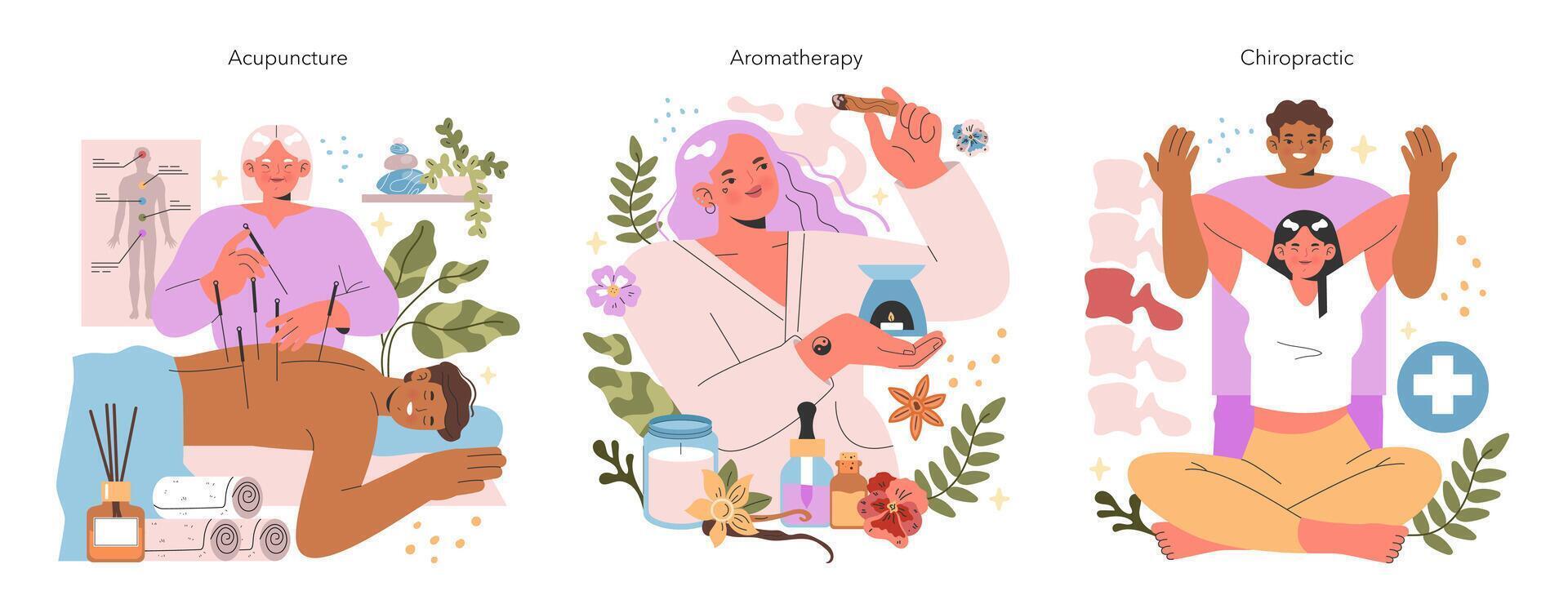 Alternative Medicine. Flat Illustration vector