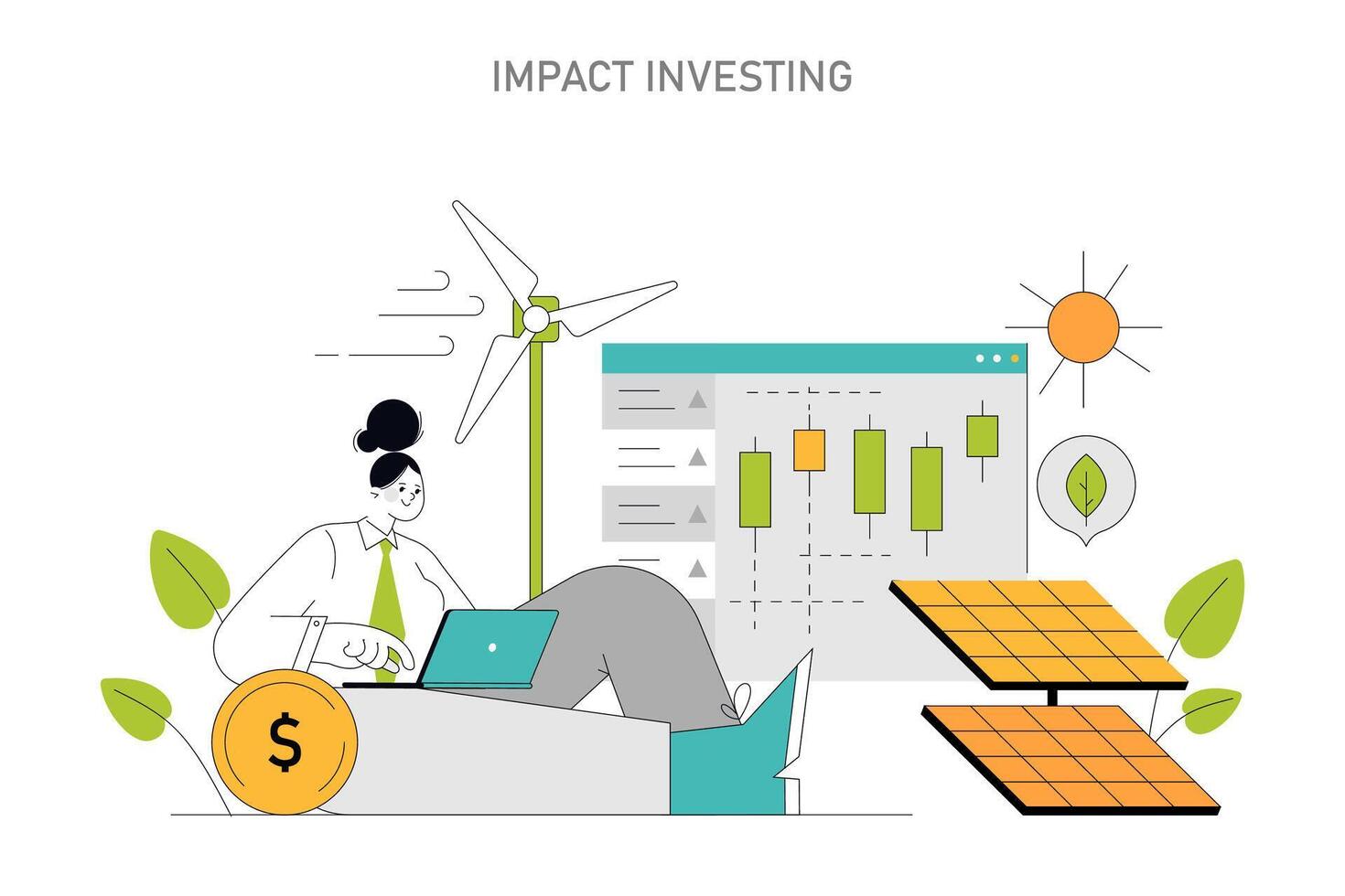 Impact Investing illustration vector