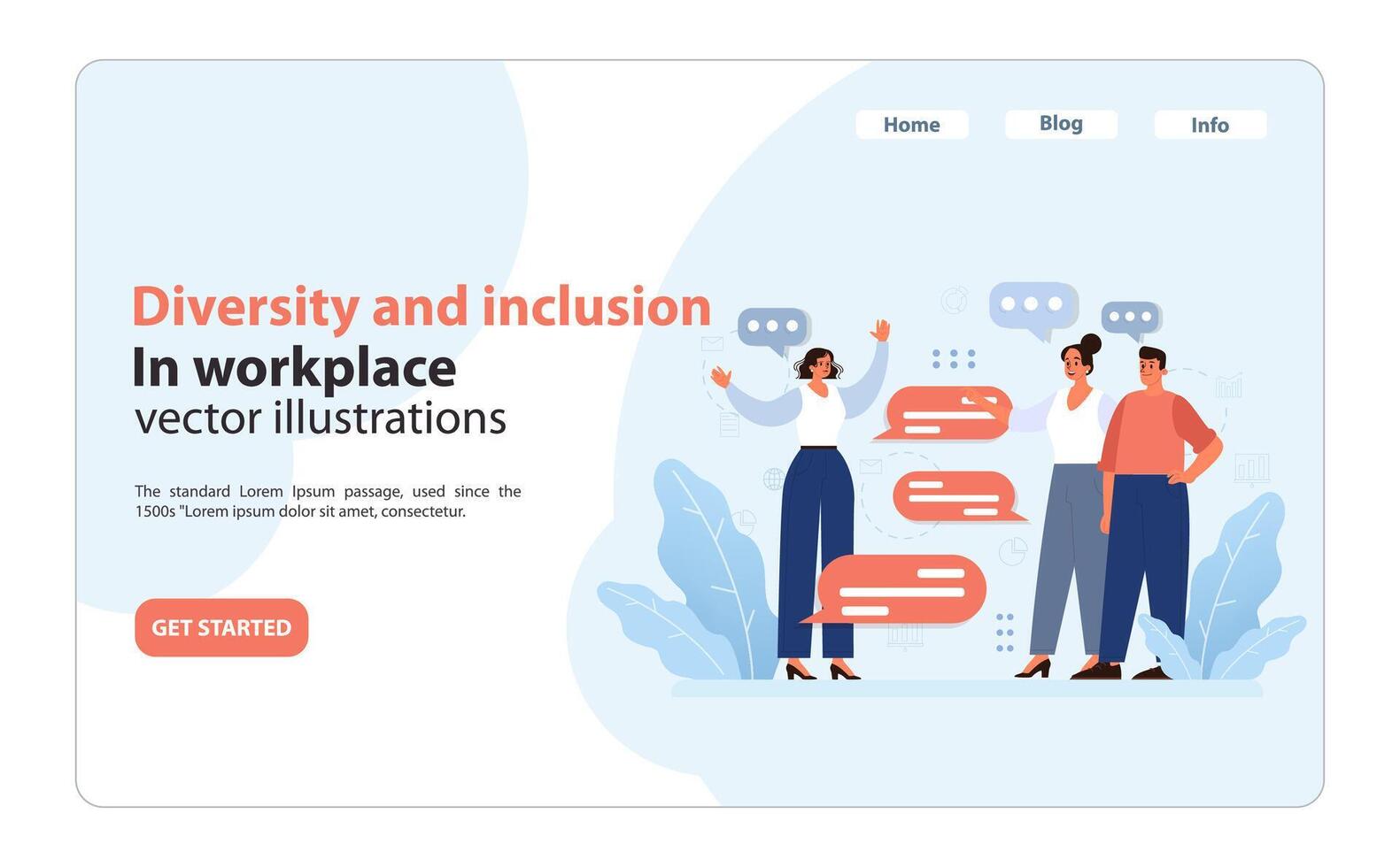 Inclusive office communication. Flat illustration vector