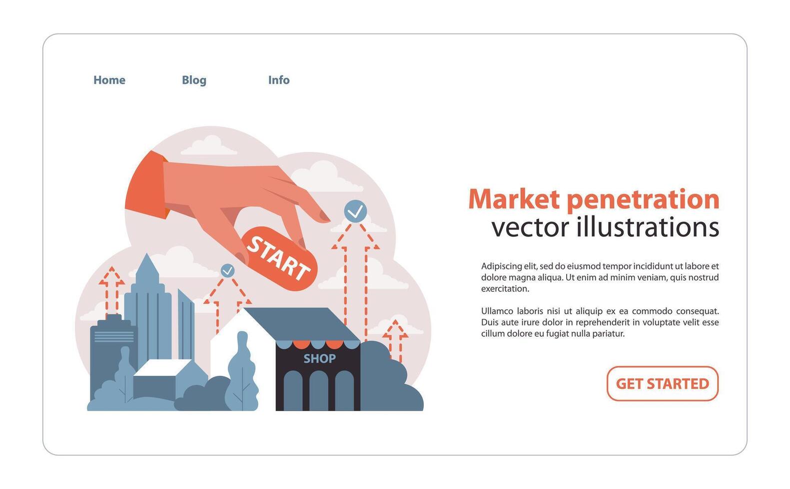 Market penetration concept. Flat illustration. vector