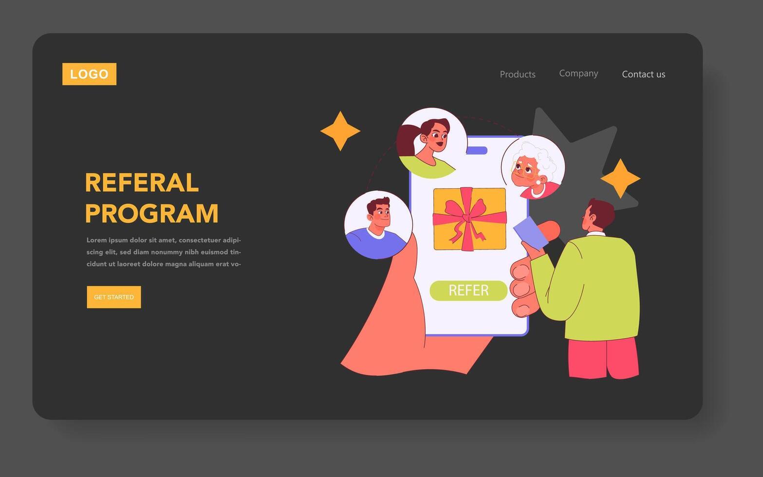 Loyalty Program And Reward. Flat Illustration vector