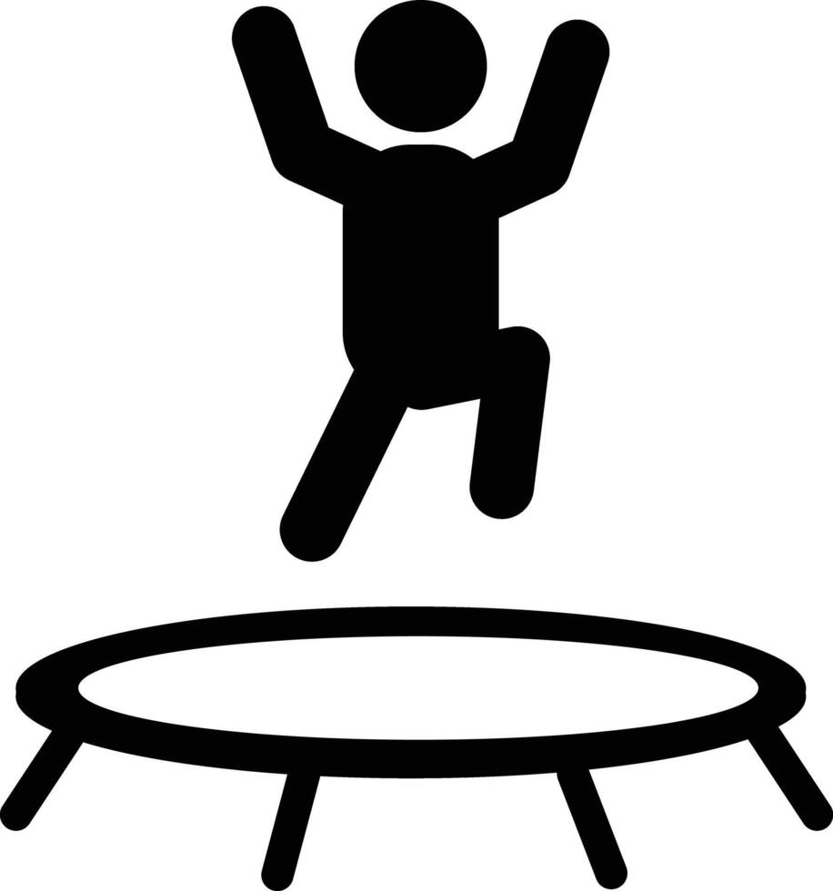 Person jumping on a trampoline icon. People jumping trampoline sign. Trampoline symbol. flat style. vector