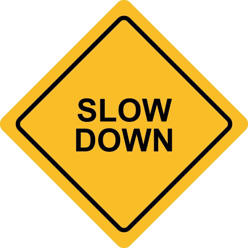 Slow down icon. Slow down sign. Slow down yellow road symbol. flat style. vector