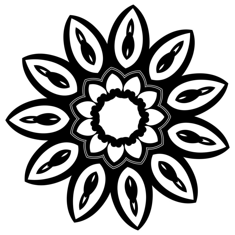 Black mandala on white background. New Design luxury Mandala vector