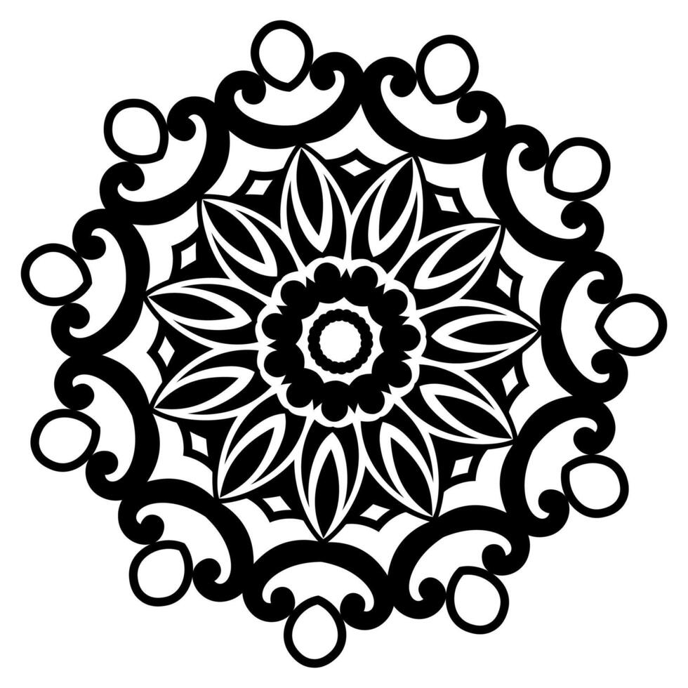 Black mandala on white background. New Design luxury Mandala vector