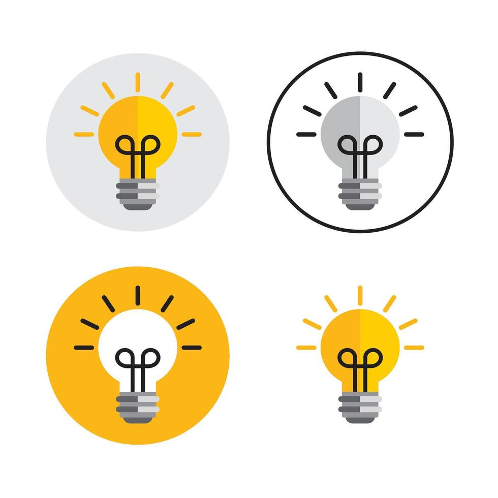 idea yellow and black bulb vector