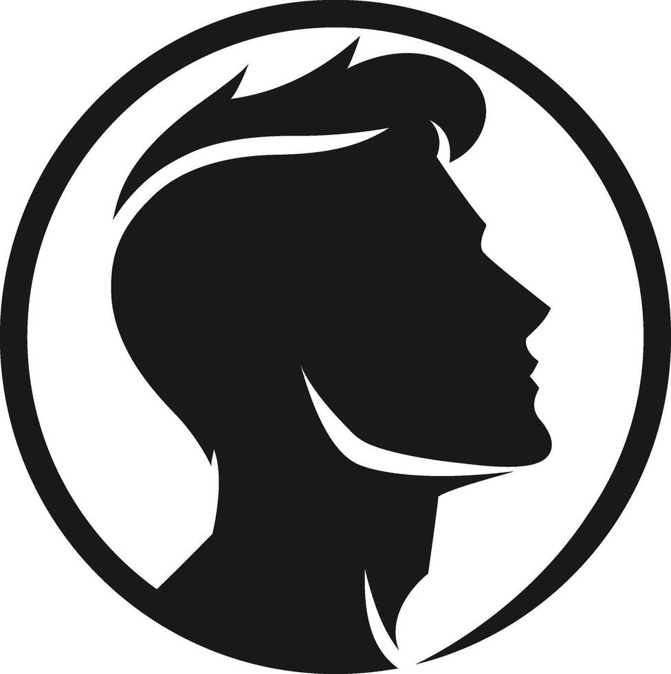 Boy Face Silhouette Illustration vector