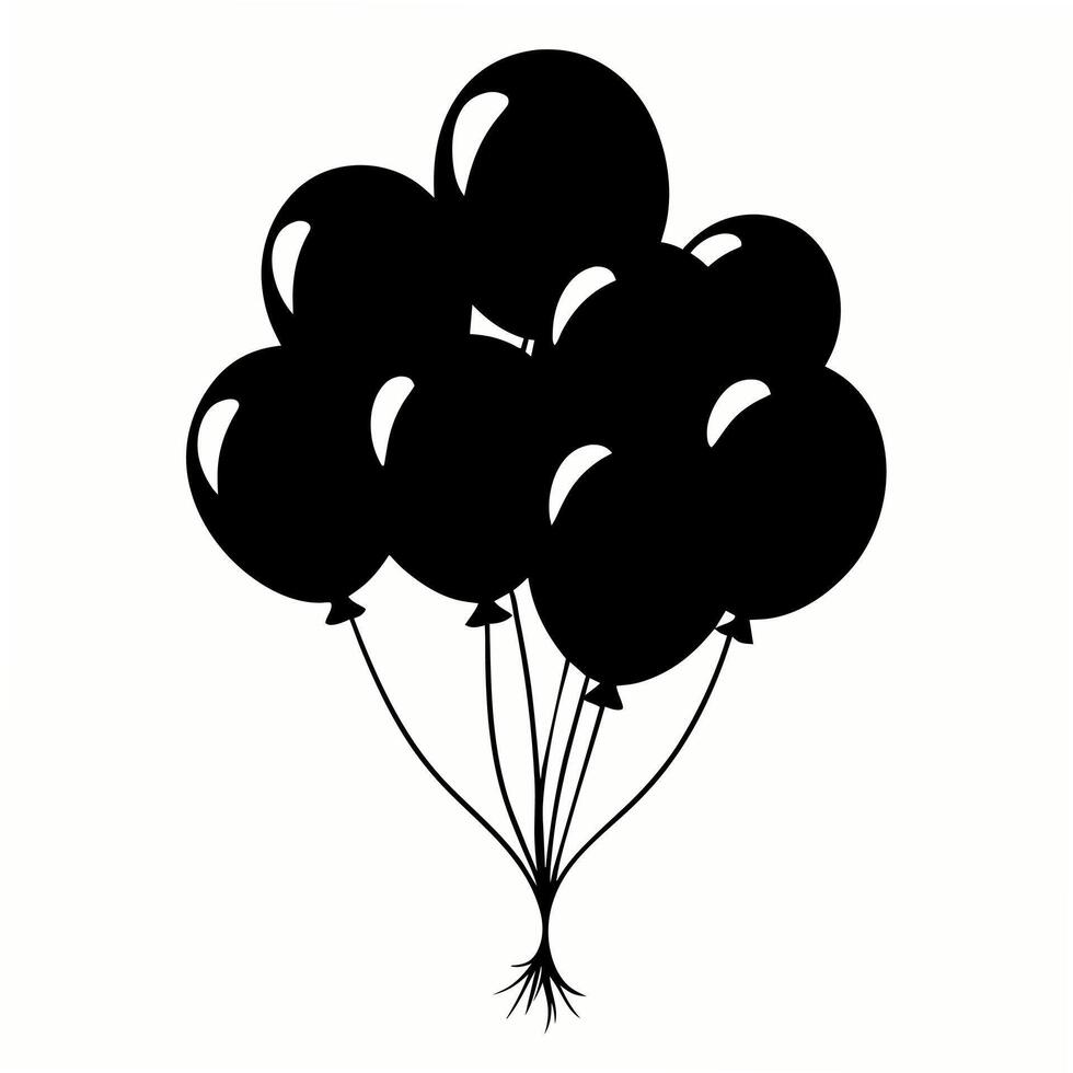 balloons black silhouette art illustration vector