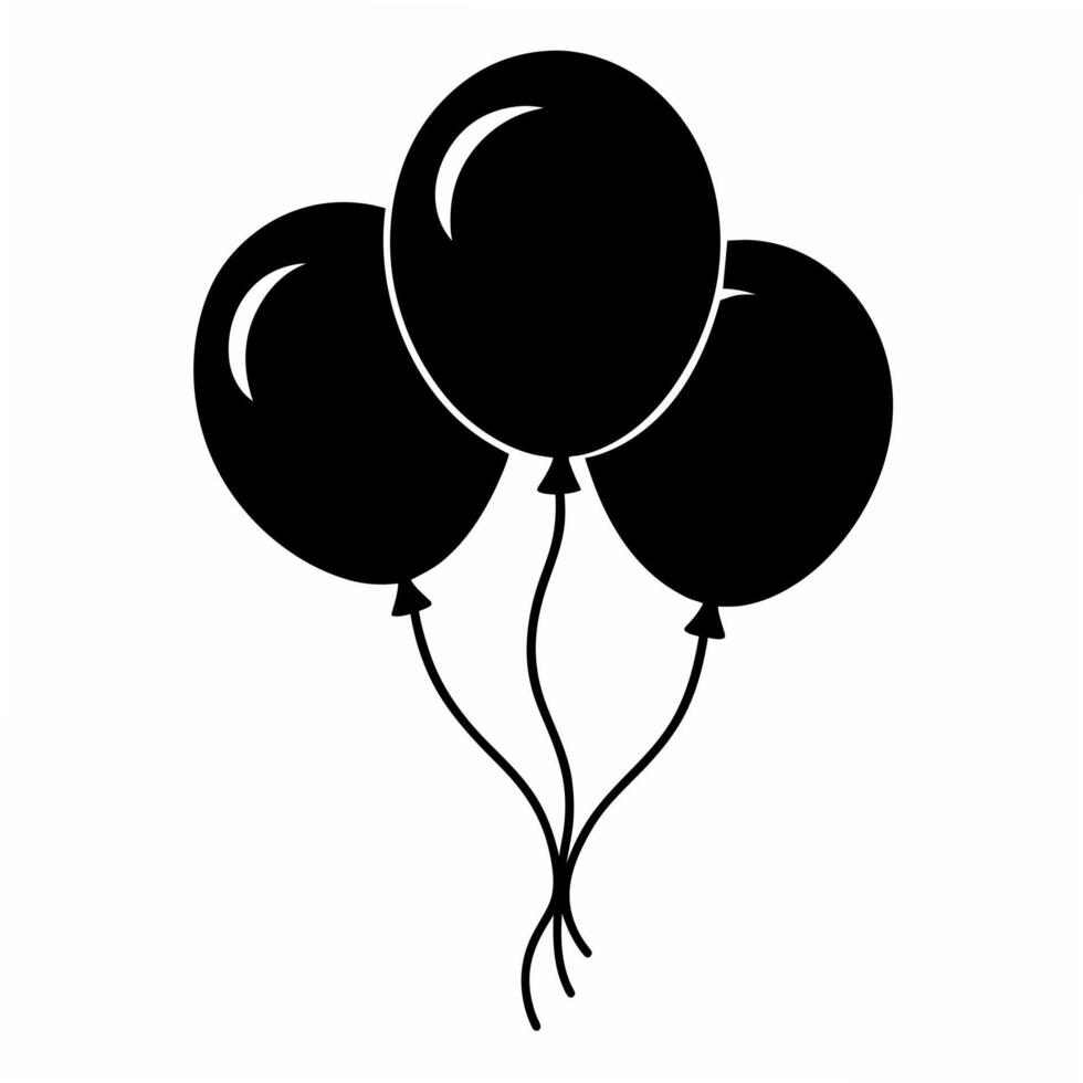 balloons black silhouette art illustration vector