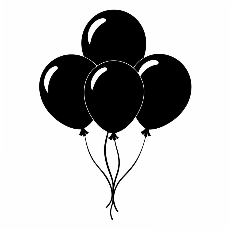 balloons black silhouette art illustration vector
