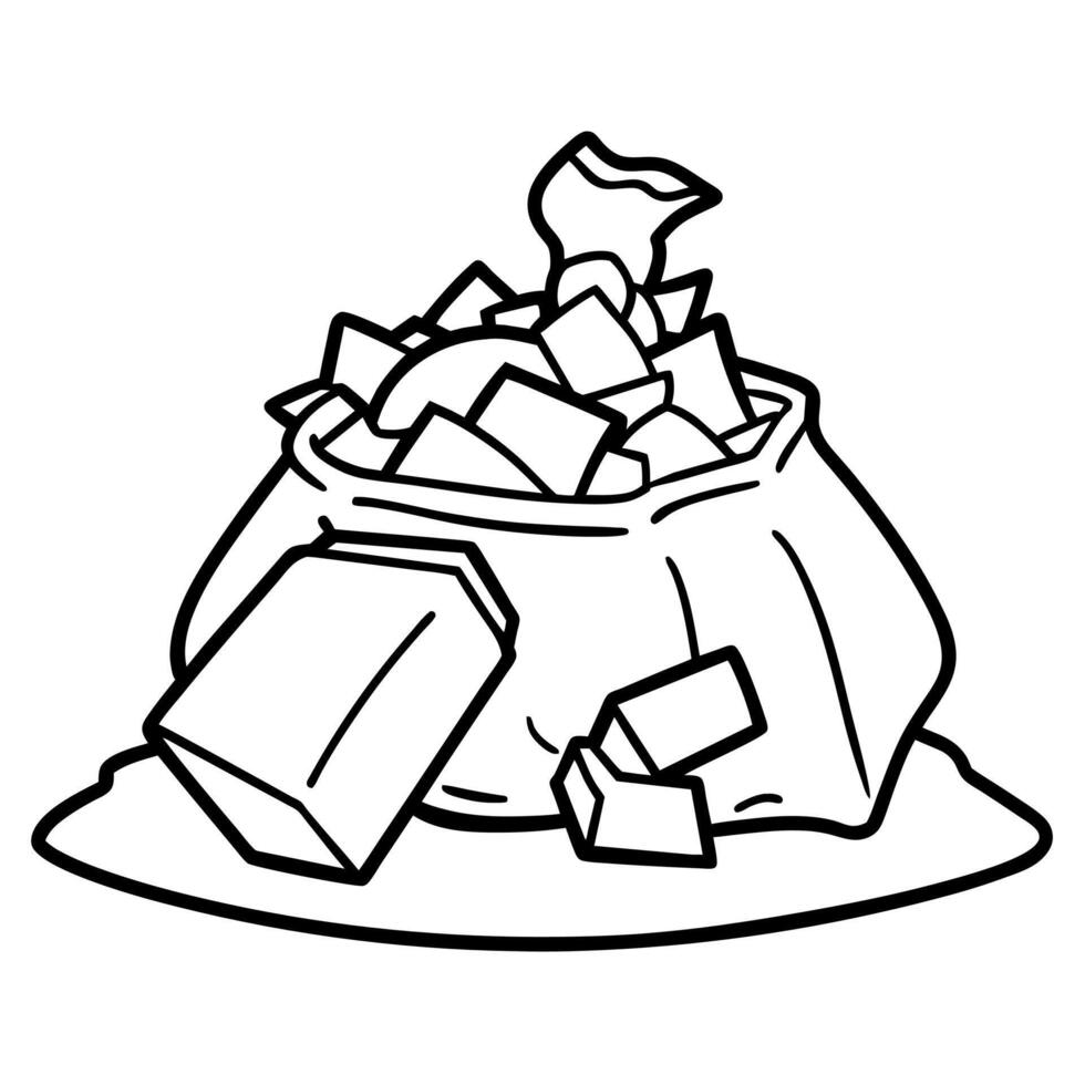 waste outline coloring book page line art illustration digital drawing vector