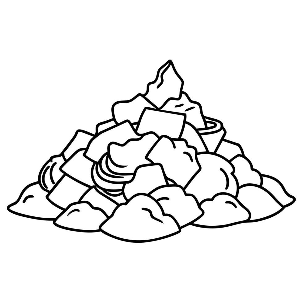 waste outline coloring book page line art illustration digital drawing vector
