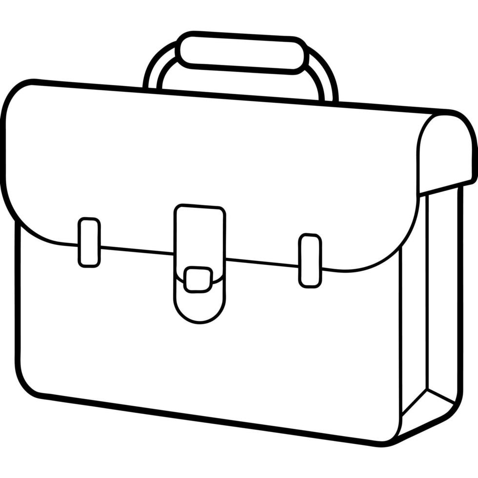 business briefcase outline coloring book page line art illustration digital drawing vector