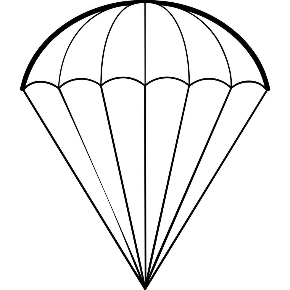 parachute outline coloring book page line art illustration digital drawing vector