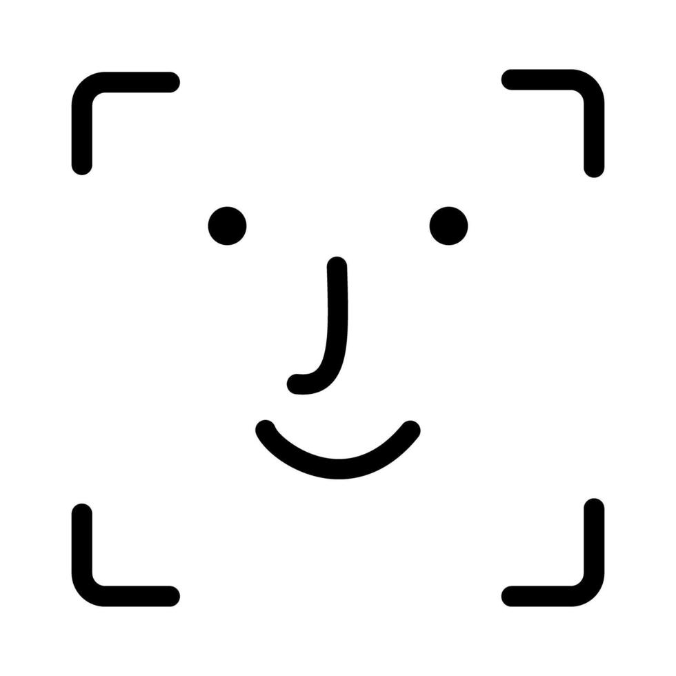 Face id icon on white background. vector