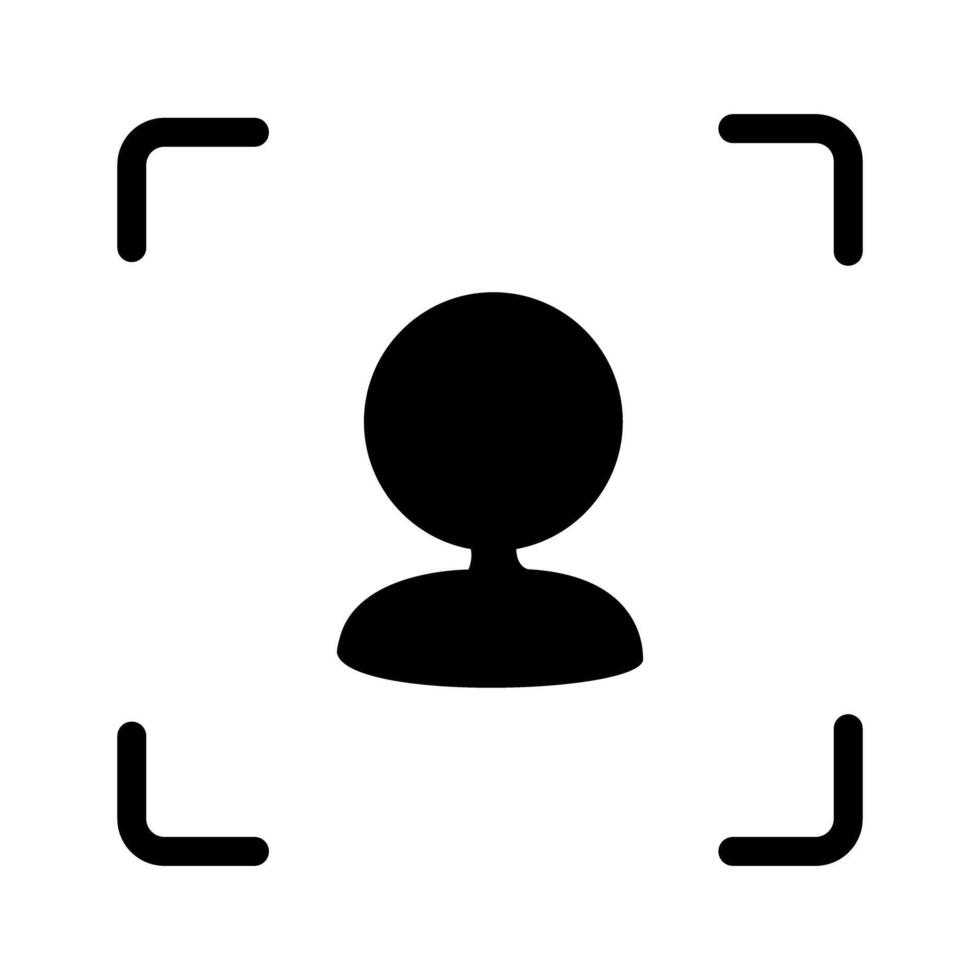 Face id icon on white background. vector