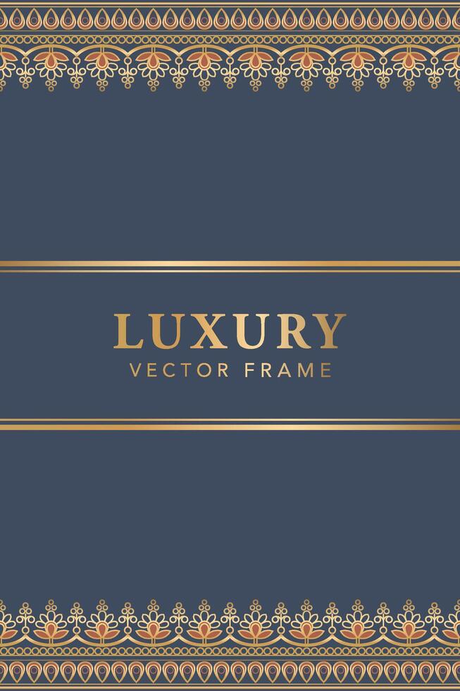 luxury background with ethnic elements and ornamental frame vector