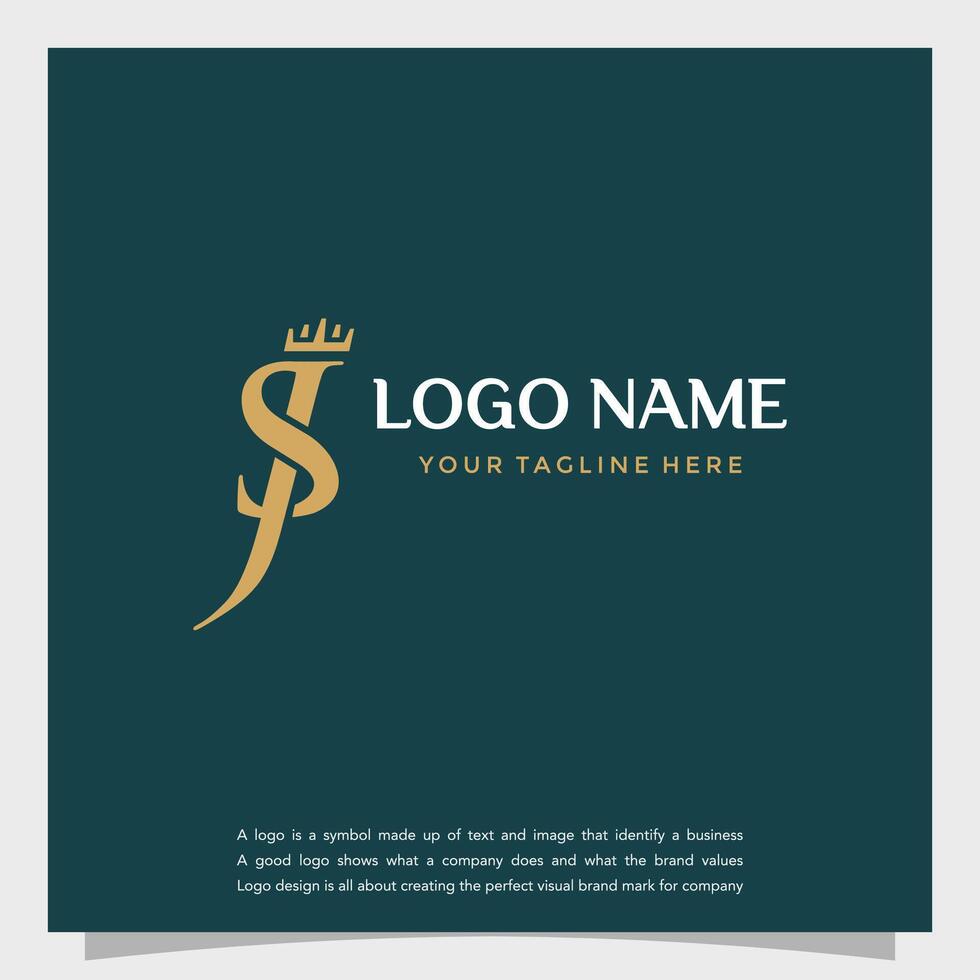 Simple logotype abstract logo initial SJ or JS monogram template vector