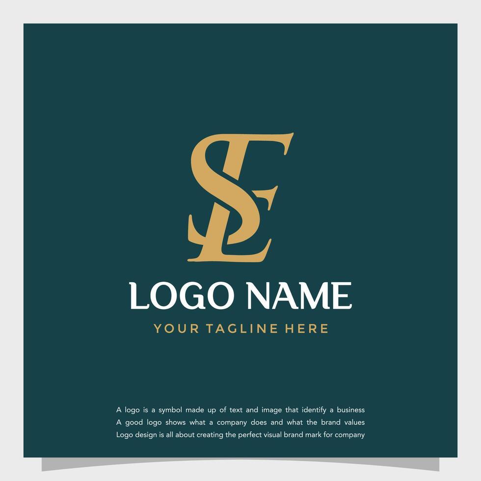 Simple logotype abstract logo initial SE or ES monogram template vector