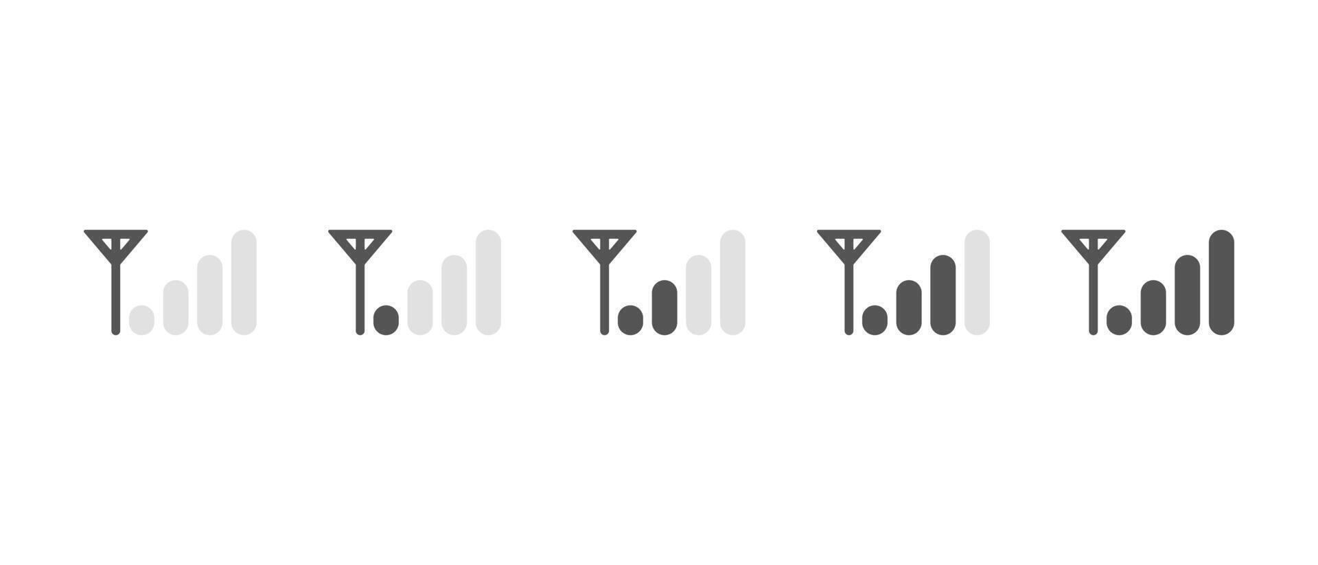 Mobile phone signal level icon. Gsm network concept vector