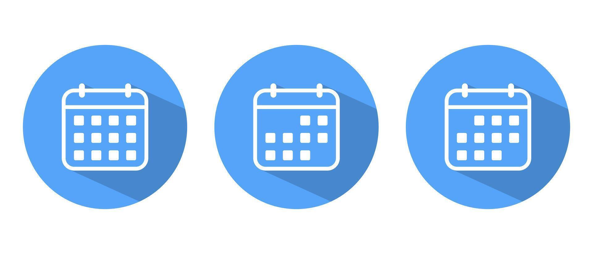 Simple calendar icon with long shadow. Event, date concept vector