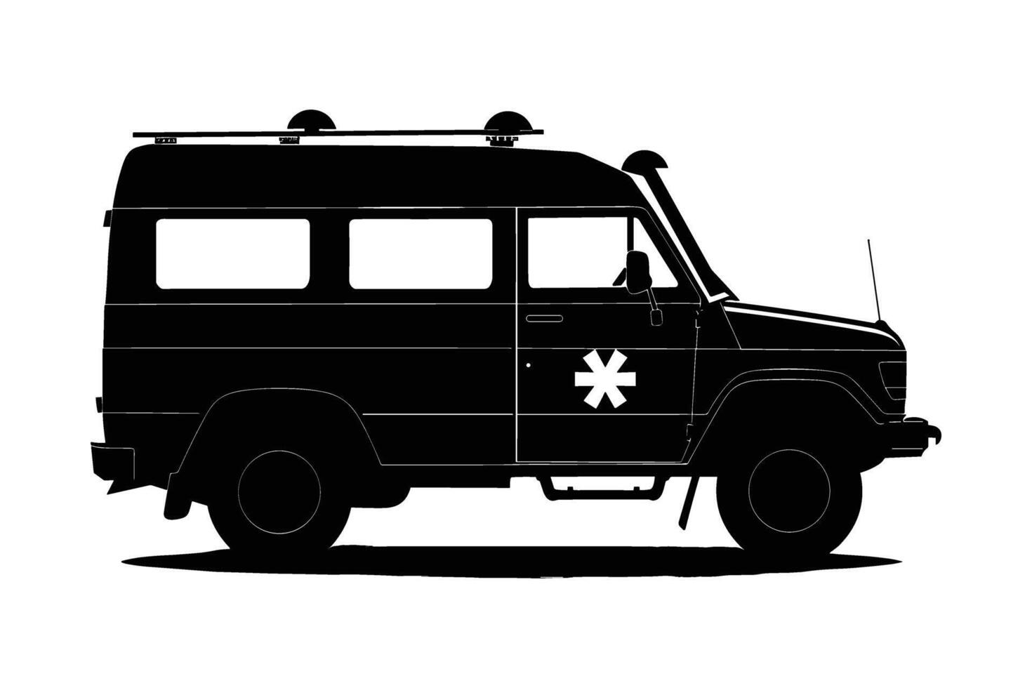 Emergency vehicle silhouette vector