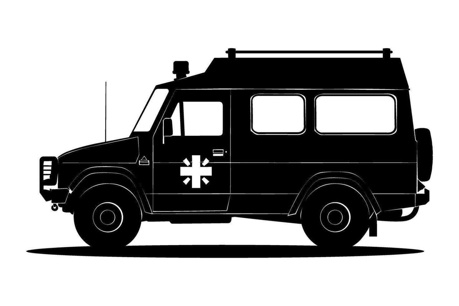 Emergency vehicle silhouette vector