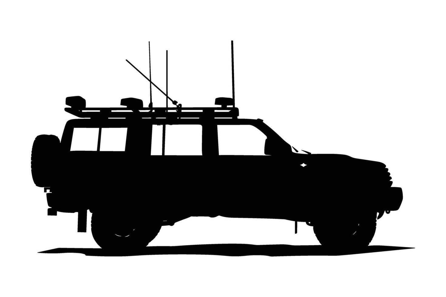 Emergency vehicle silhouette vector