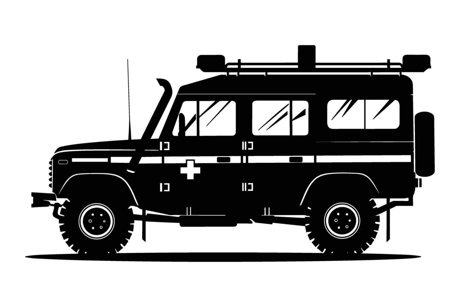 Emergency vehicle silhouette vector