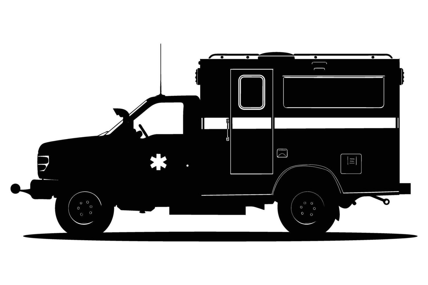 Emergency vehicle silhouette vector