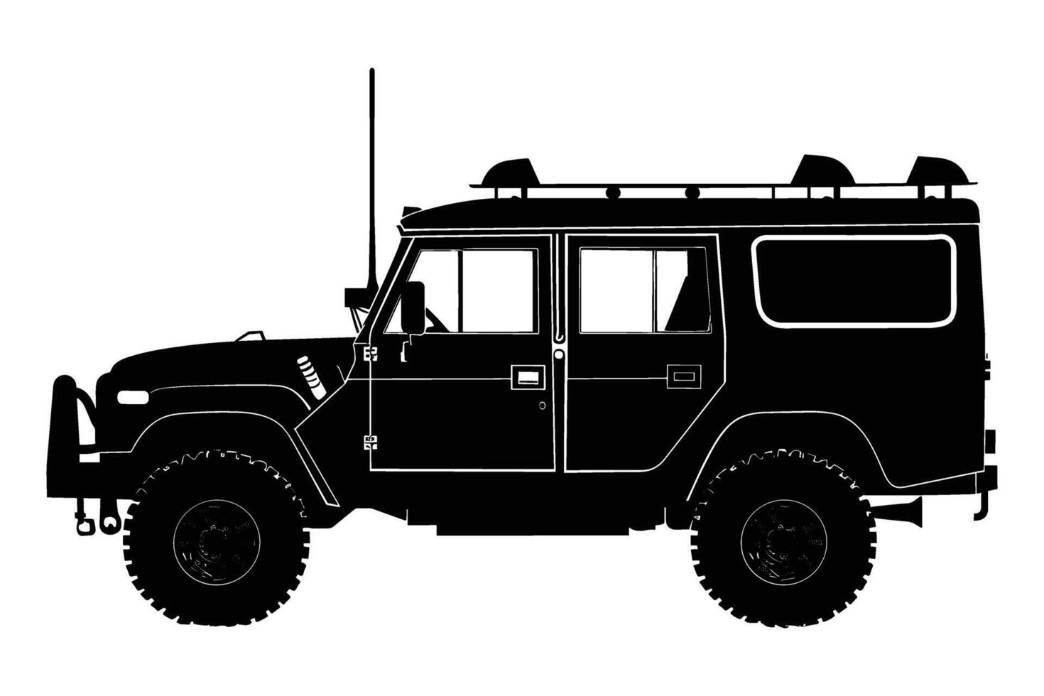 Emergency vehicle silhouette vector